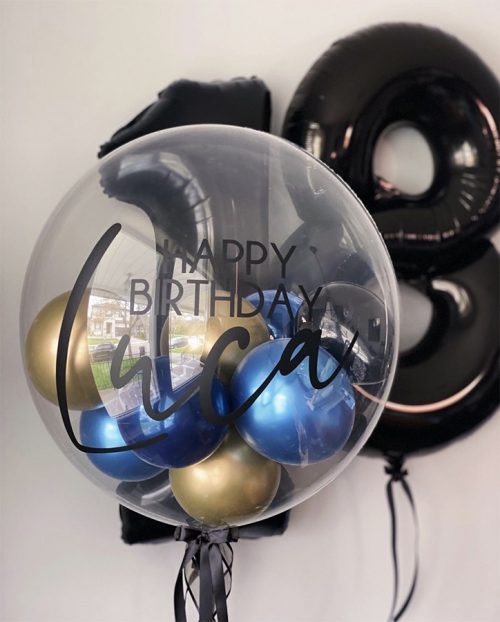 Black Numbers double balloons