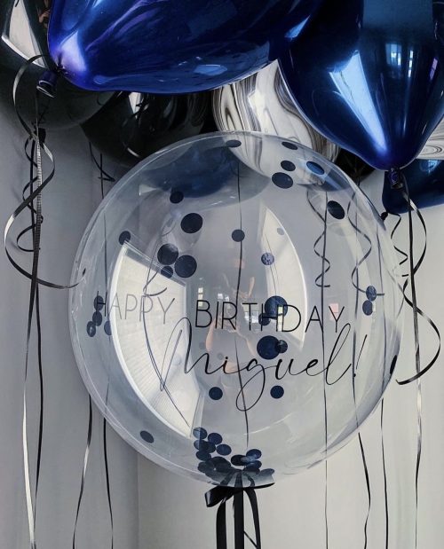 Blue black double balloons