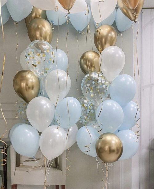 Blue White Balloons