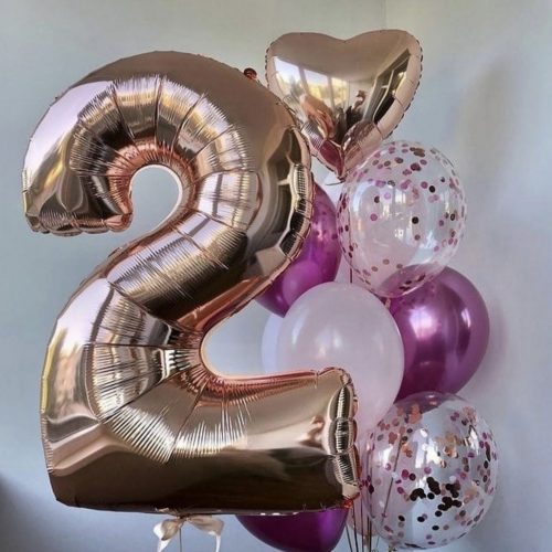 Цифра 2 мраморный набор шаров