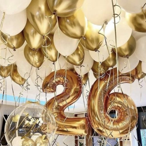 Number 26 golden balloons