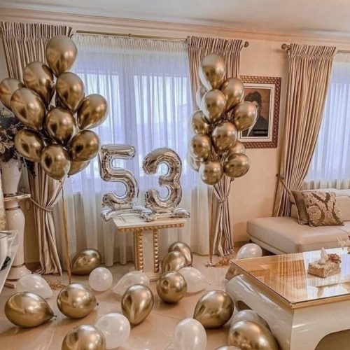 Number 53 golden balloon set