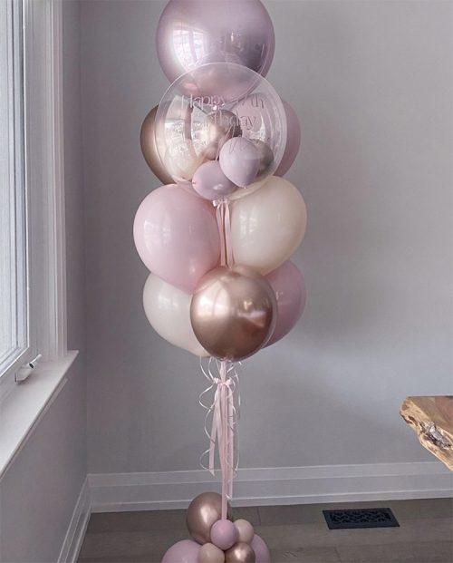 Pink bouquet double balloons