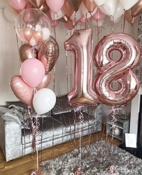 Pink Golden fountain + Numbers