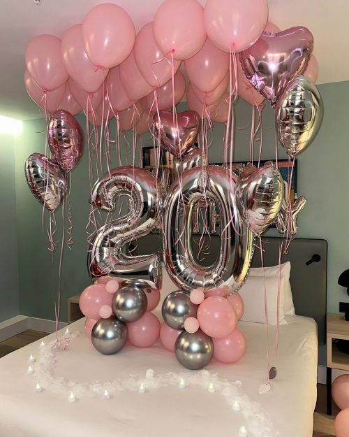 Helium balloons + numbers + letters