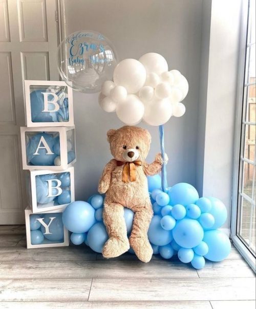 Garland of balloons "Teddy on a cloud"
