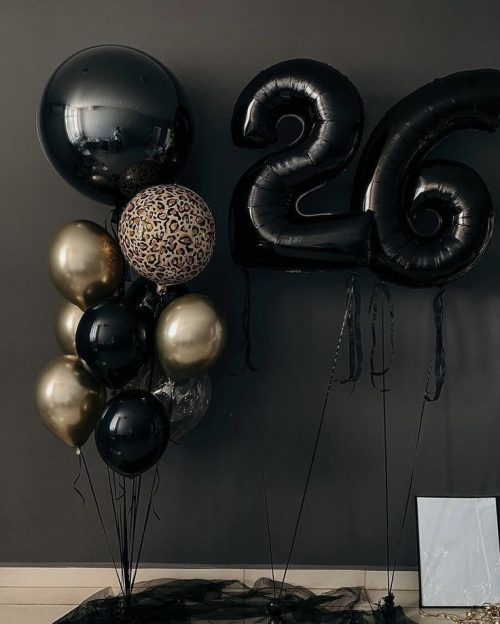Helium balloons set  “ Black style”