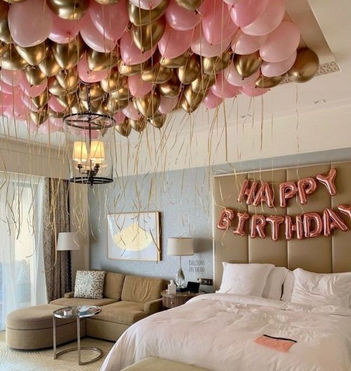 Helium balloons 100 pcs and banner Happy Birthday