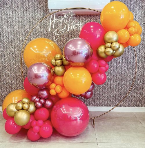 Happy Birthday Balloon Arch