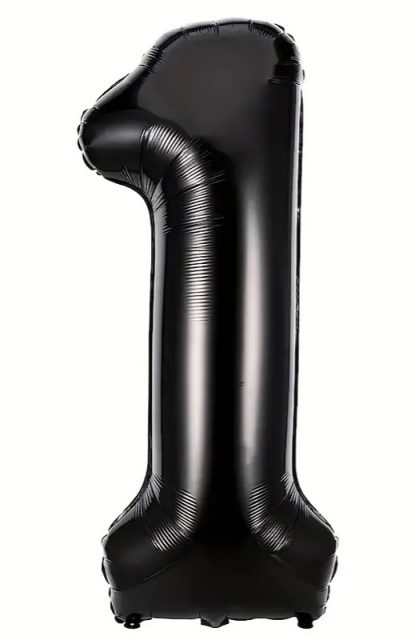 black number 1 balloon