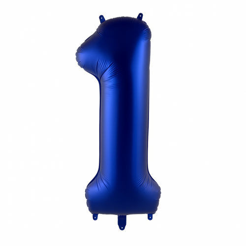 blue matte number 1 balloon