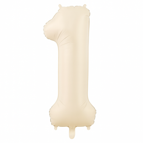 cream number 1 balloon