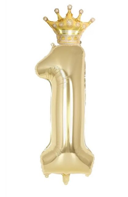 gold crown number 1 balloon