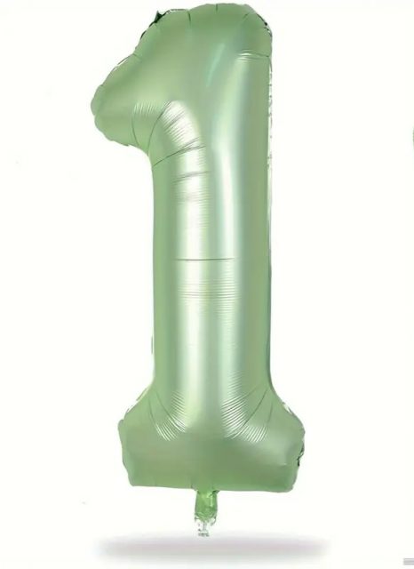 green lime number 1 balloon