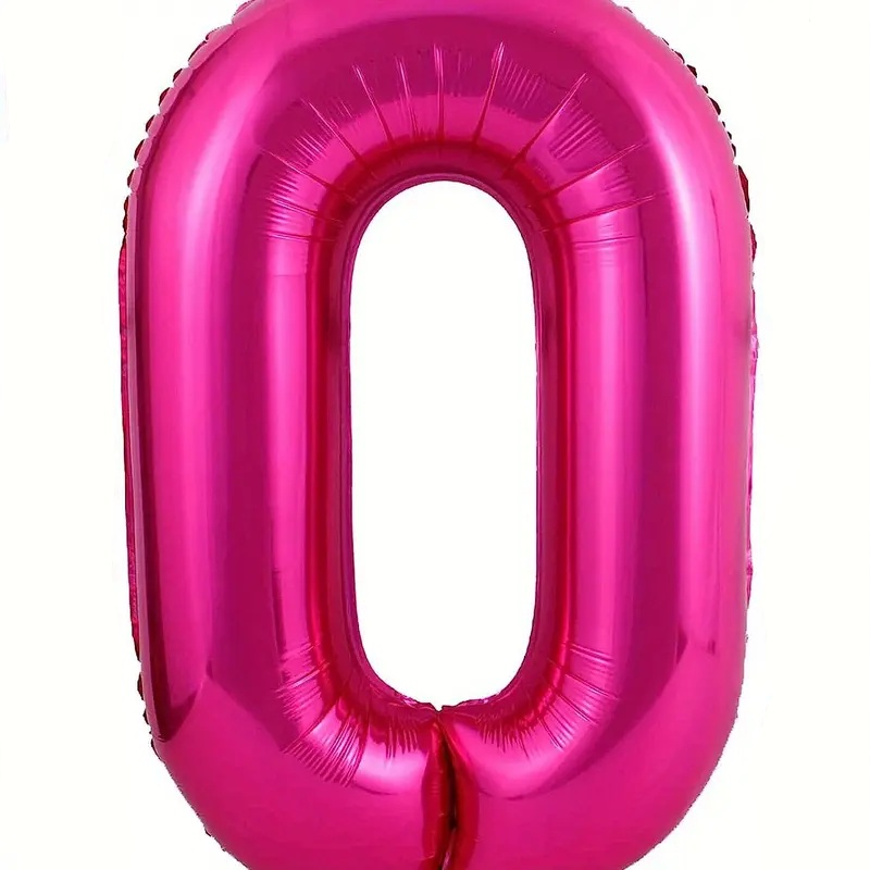 hot pink fuchsia number 0 balloon