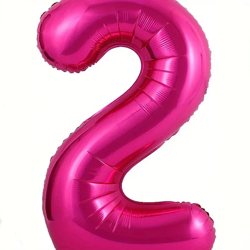 hot pink fuchsia number 2 balloon