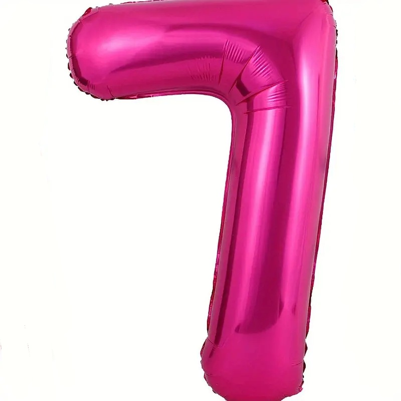 hot pink fuchsia number 7 balloon
