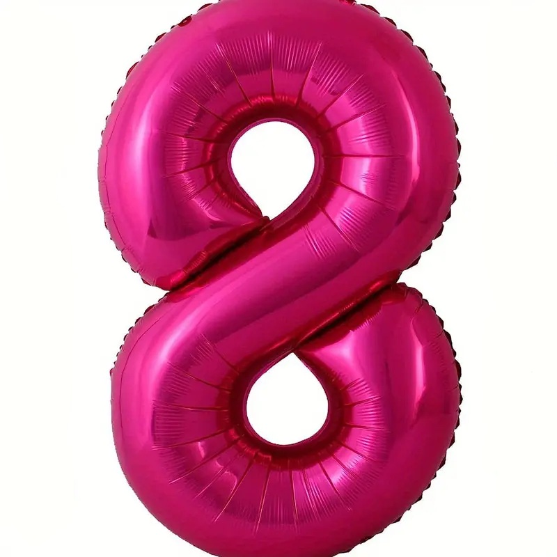 hot pink fuchsia number 8 balloon