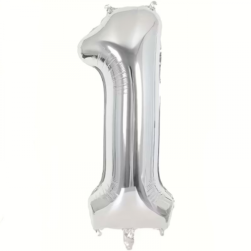 silver number 1 balloon