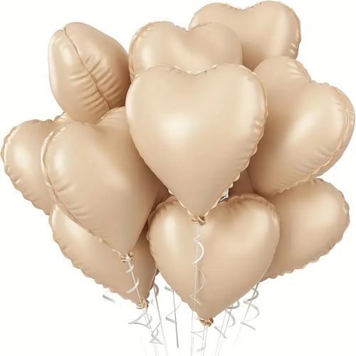 beige foil heart balloon