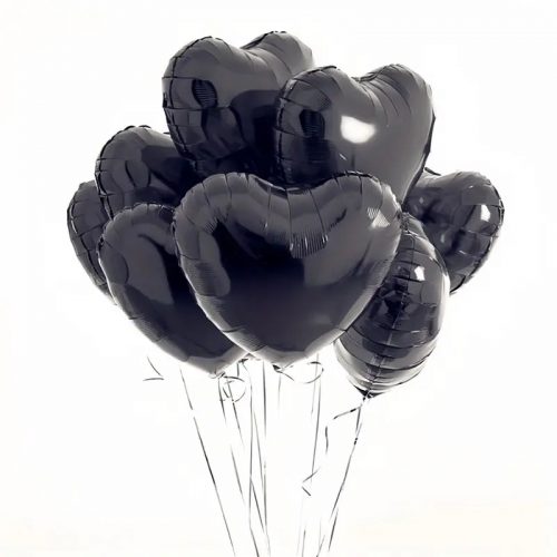 black foil heart balloon