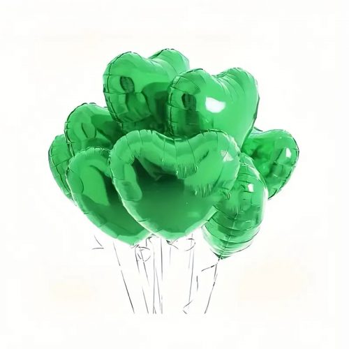 green foil heart balloon