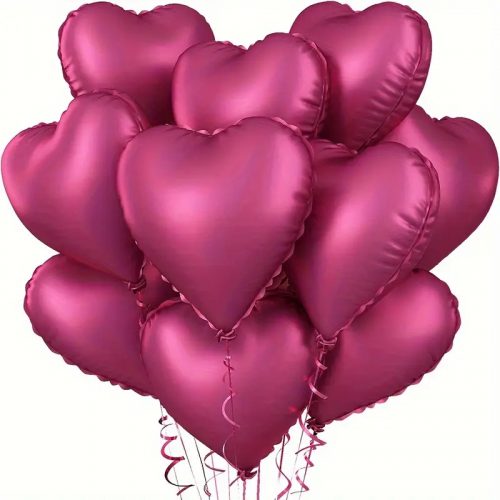 hot pink matte foil heart balloon