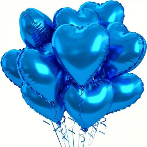light blue foil heart balloon