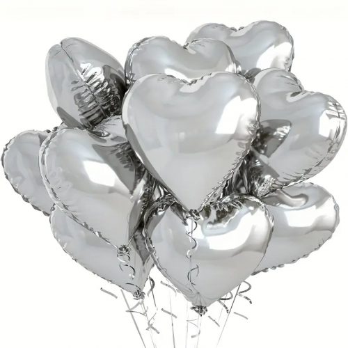 silver foil heart balloon