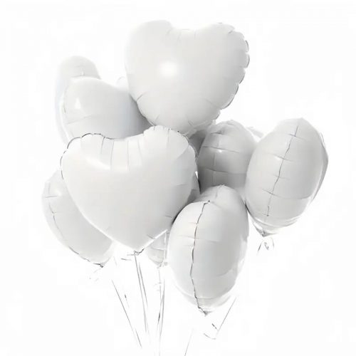 white foil heart balloon